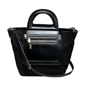 Anthropologie Black Tote with Leather Accents